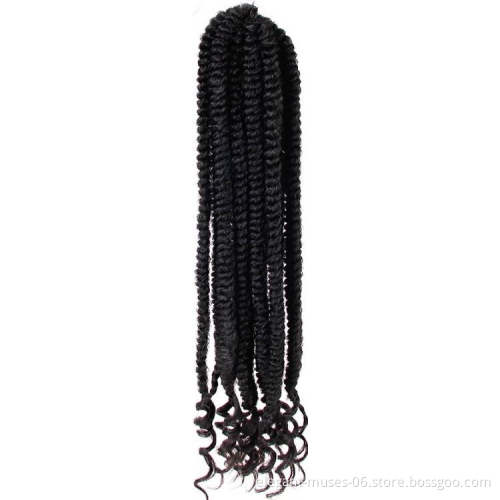 24 strands 16inches Twist Curly hair extension braids colored dreadlocks crochet braid hair Synthetic hair bulk passion tw